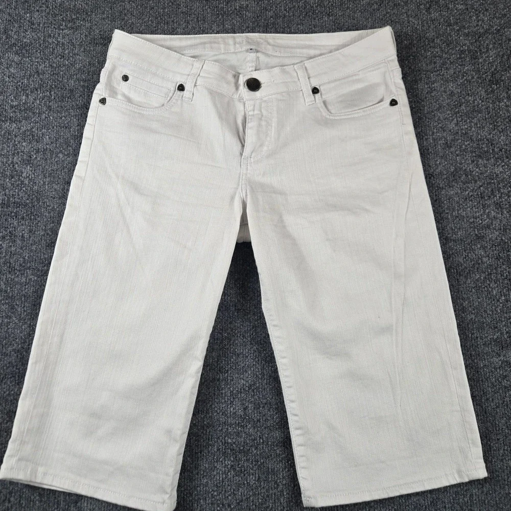 Kut from the Kloth Bermuda Shorts Womens 8 White Denim Mid Rise